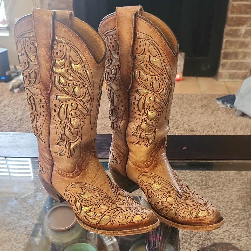 Corral Girls Tan Western Boots